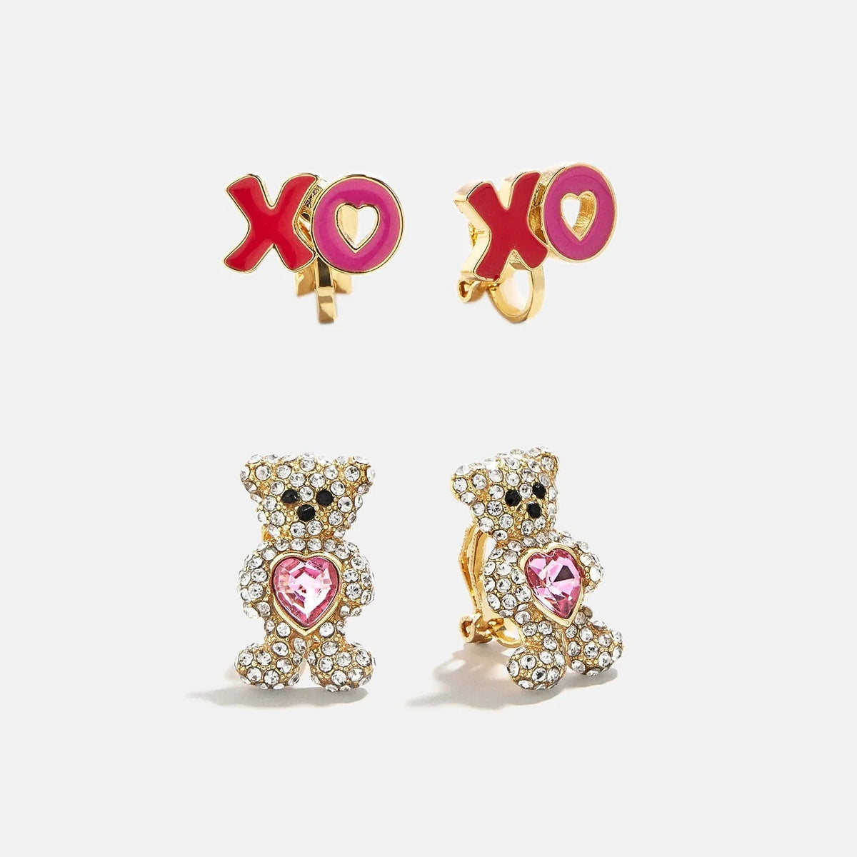 Happy Valentine’s Kids Clip-On Earring Set - Teddy Bear
