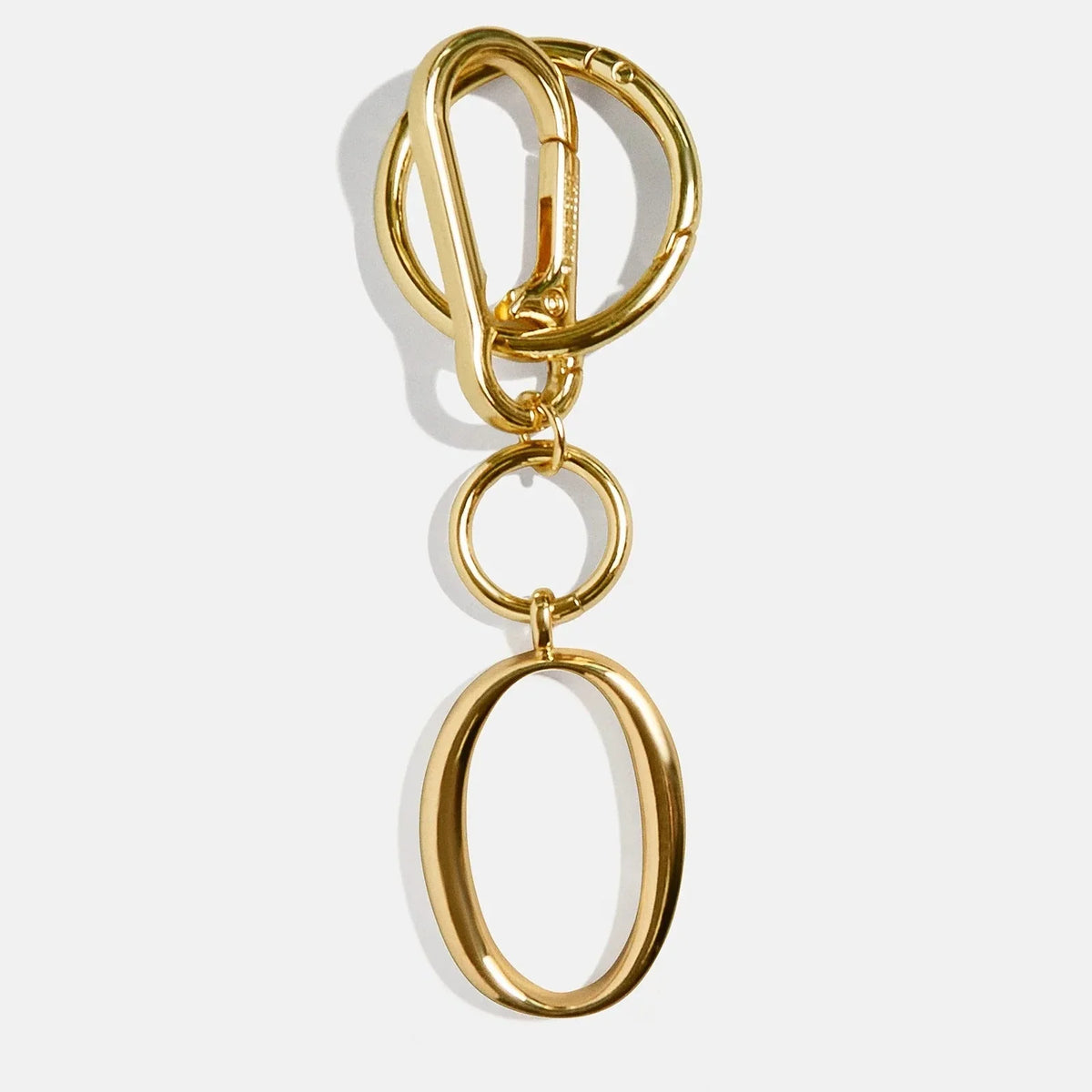 Gold Initial Enamel Bag Charm - O