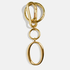 Gold Initial Enamel Bag Charm - O