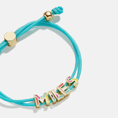Kids' Custom Cord Bracelet - Aqua