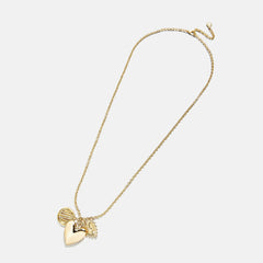 Heart Cluster Charm Necklace - Heart
