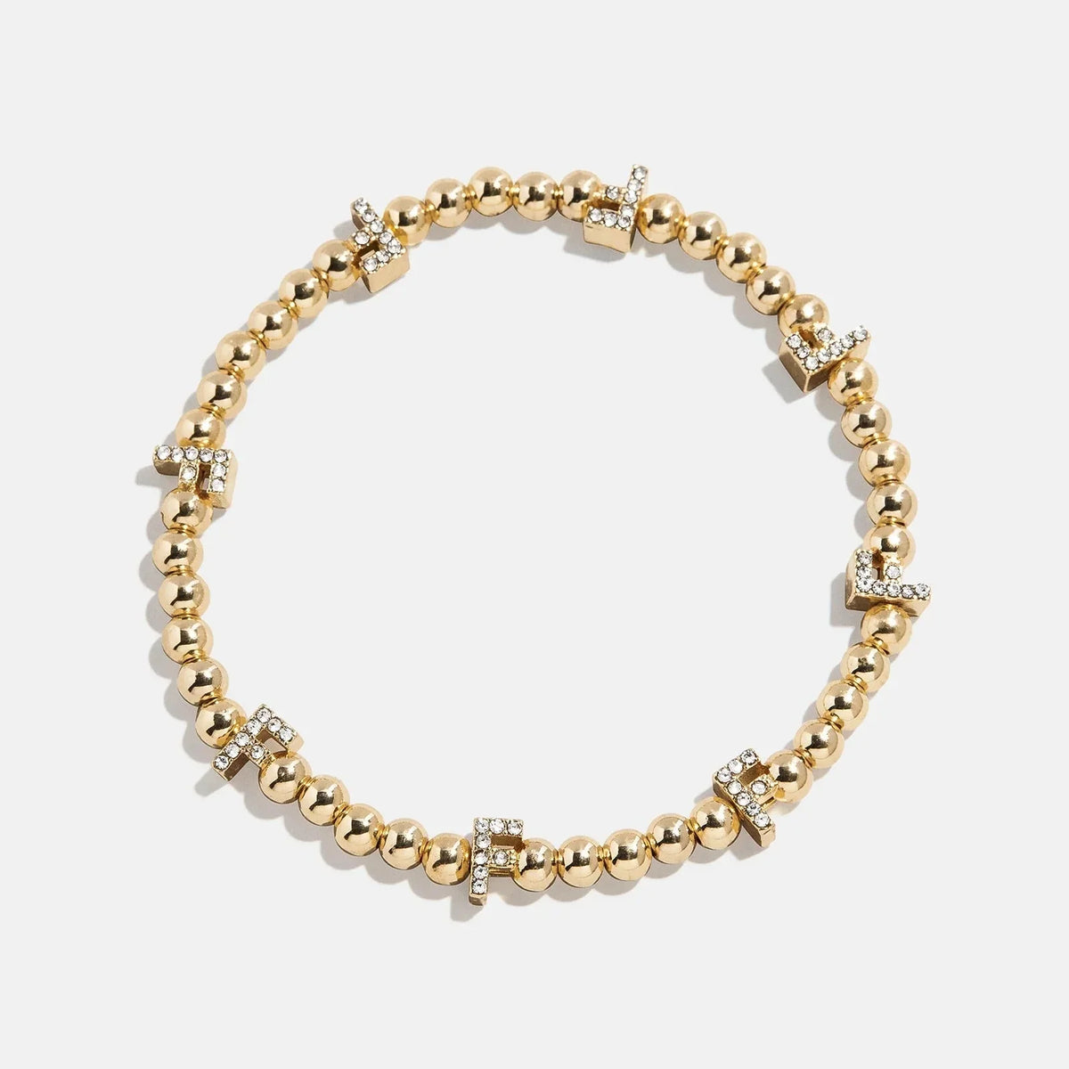 Gold/Pavé Repeating Initial Pisa Bracelet - F