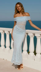Tiarna Off The Shoulder Maxi Dress - Blue