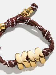 Knotty Initial Custom Bracelet - Brown Double Letters
