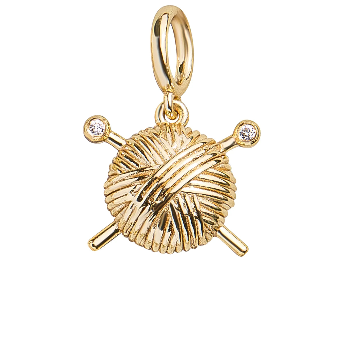 Hobbies Cluster Charm - Knitting - Gold