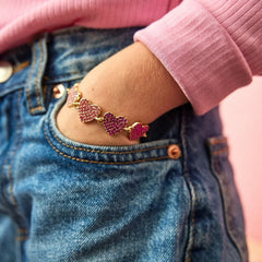 Hearts for Days Kids' Crystal Heart Bracelet - Pink Multi