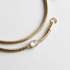 Gia Waterproof Anklet - Gold/Pavé
