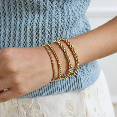 Gold Pisa Bracelet - 3MM Beads