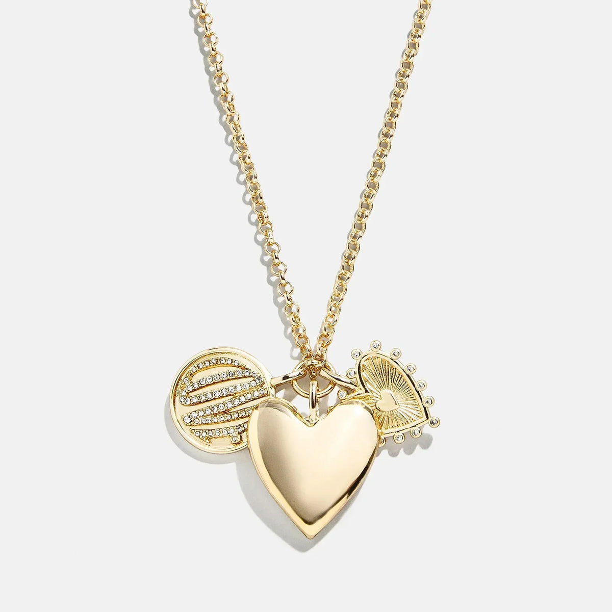 Heart Cluster Charm Necklace - Heart