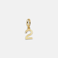Gold Number Cluster Charm - 2