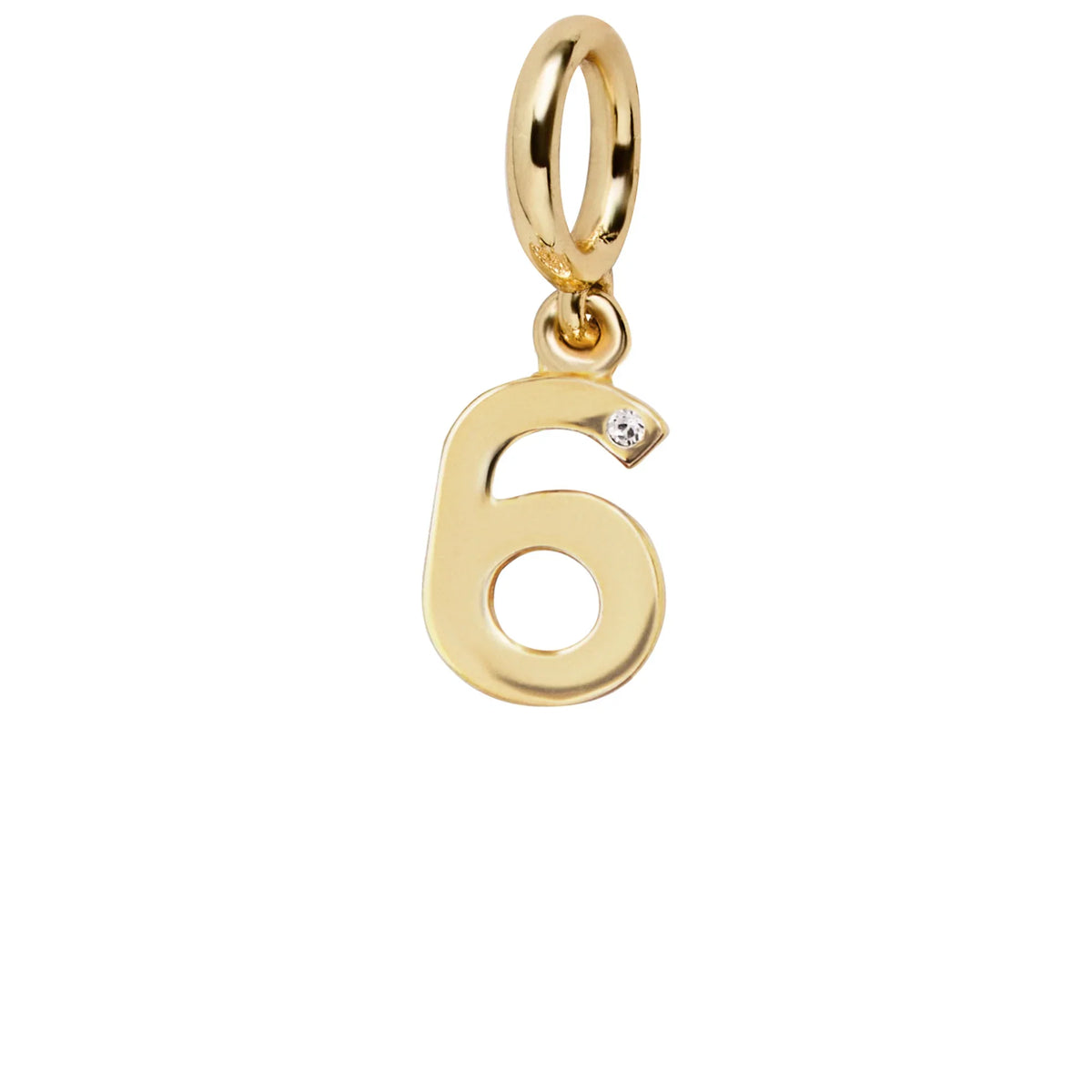 Gold Number Cluster Charm - 6