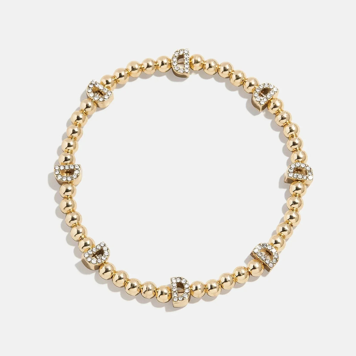 Gold/Pavé Repeating Initial Pisa Bracelet - D