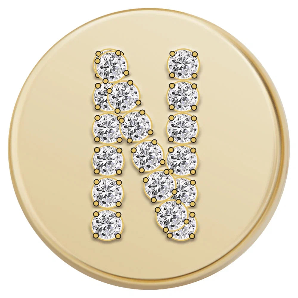 Gold Letter Bead - N