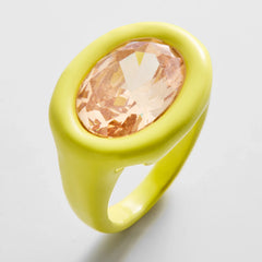 Joy Pop Cubic Zirconia Ring - Peach/Yellow