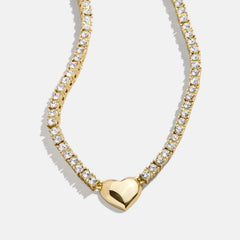 Heart Tennis Necklace - Heart