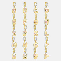 Kids' Initial Earrings - Gold/Pink