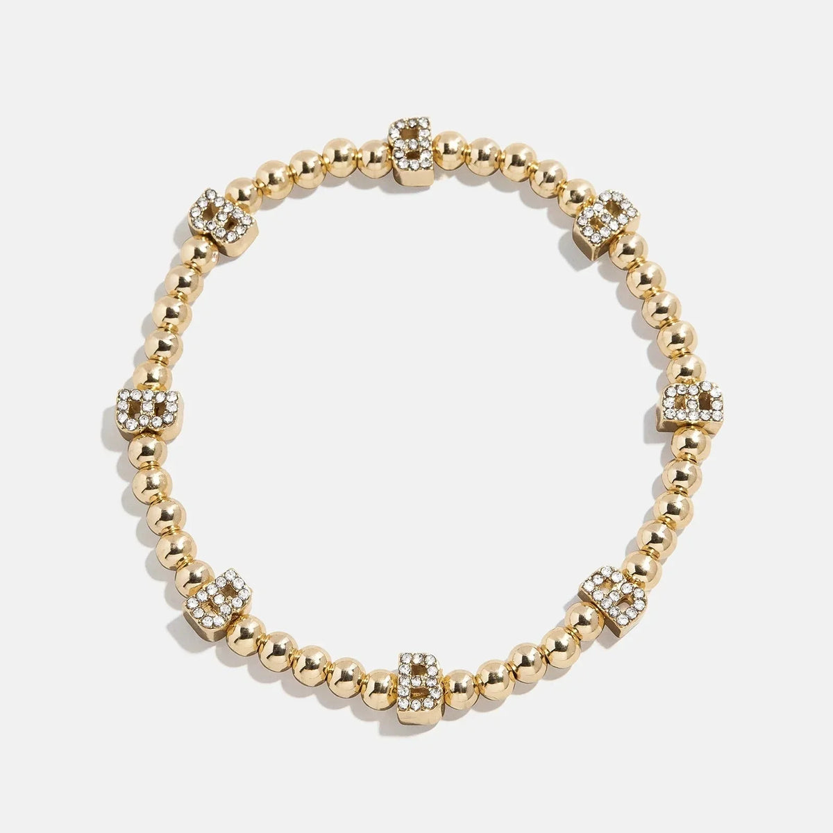 Gold/Pavé Repeating Initial Pisa Bracelet - B