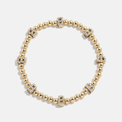 Gold/Pavé Repeating Initial Pisa Bracelet - B
