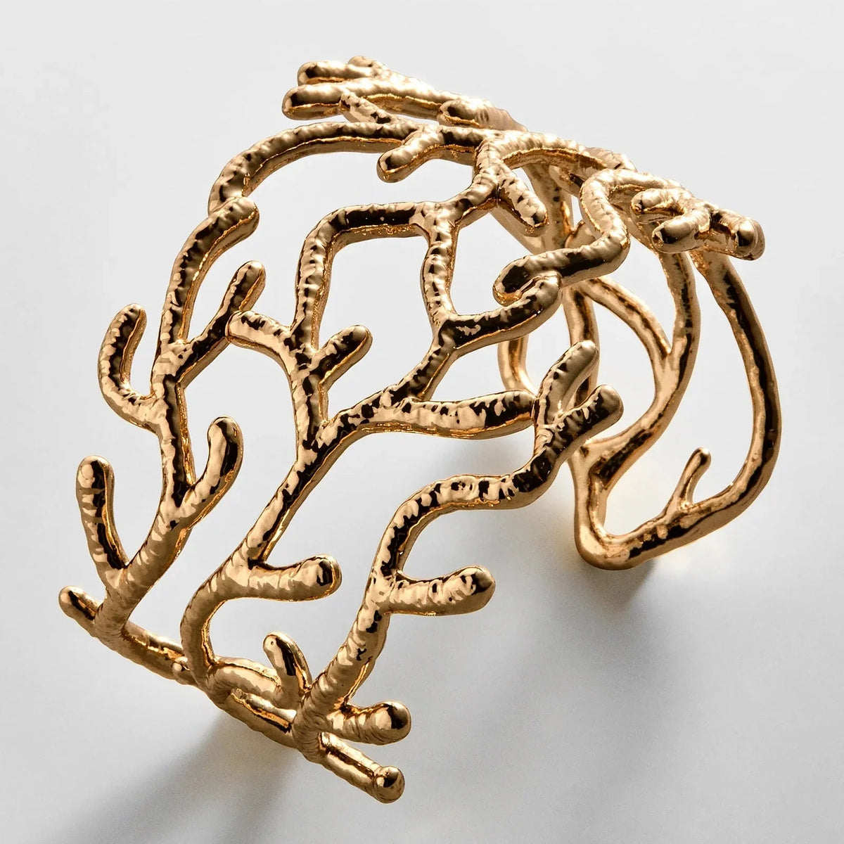 Gold Coral Cuff Bracelet - Gold