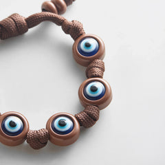 Knotty Good Eye Cord Bracelet  - Chocolate Brown