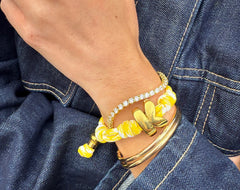 Knotty Initial Custom Bracelet - Bright Yellow Single Letter