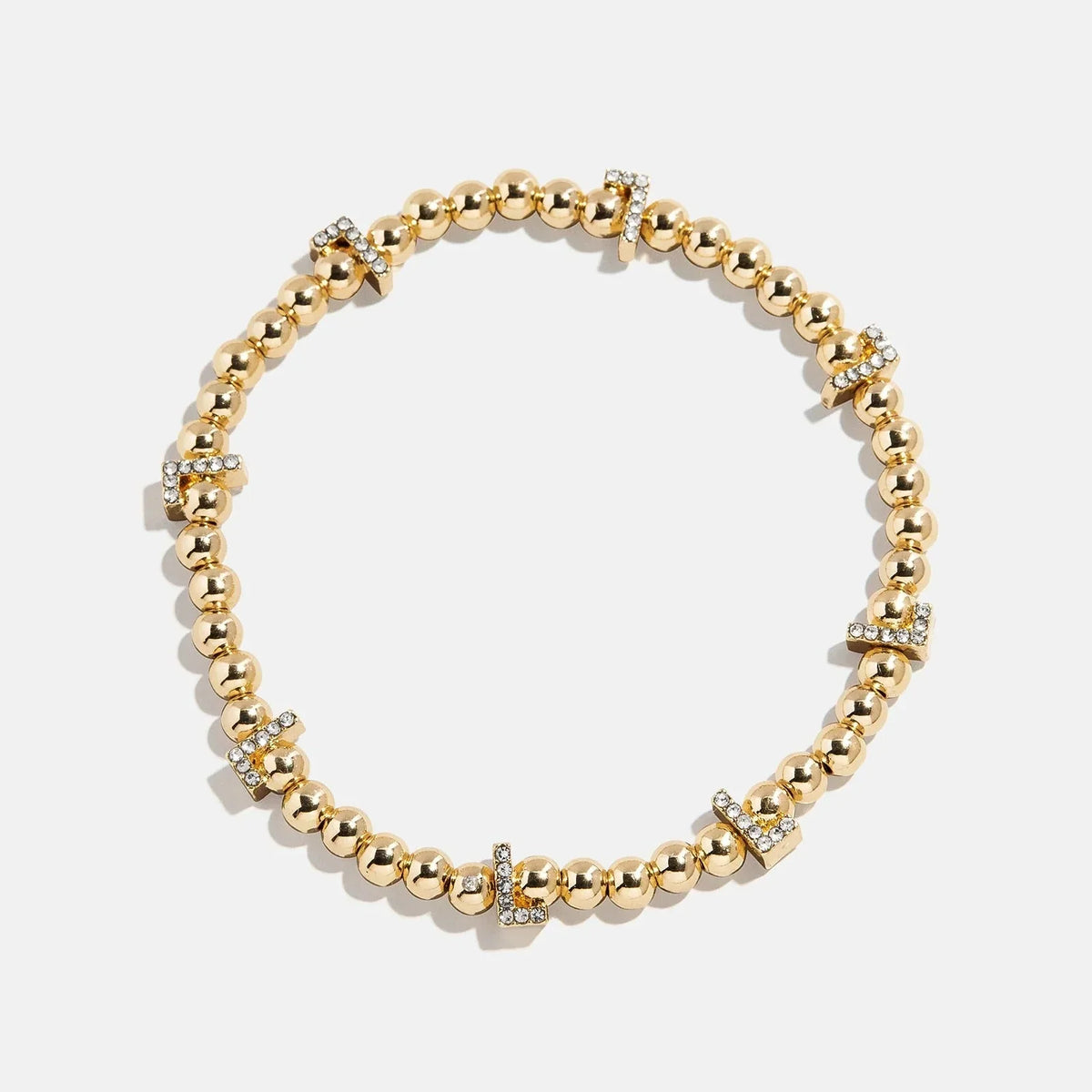 Gold/Pavé Repeating Initial Pisa Bracelet - L