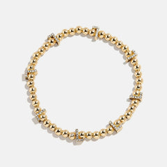 Gold/Pavé Repeating Initial Pisa Bracelet - L