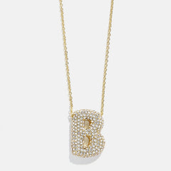 Kids’ Bubble Initial Necklace - Gold/Pavé