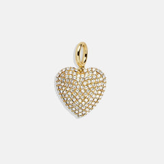 Heart Cluster Charm - Heart Puffy Pave