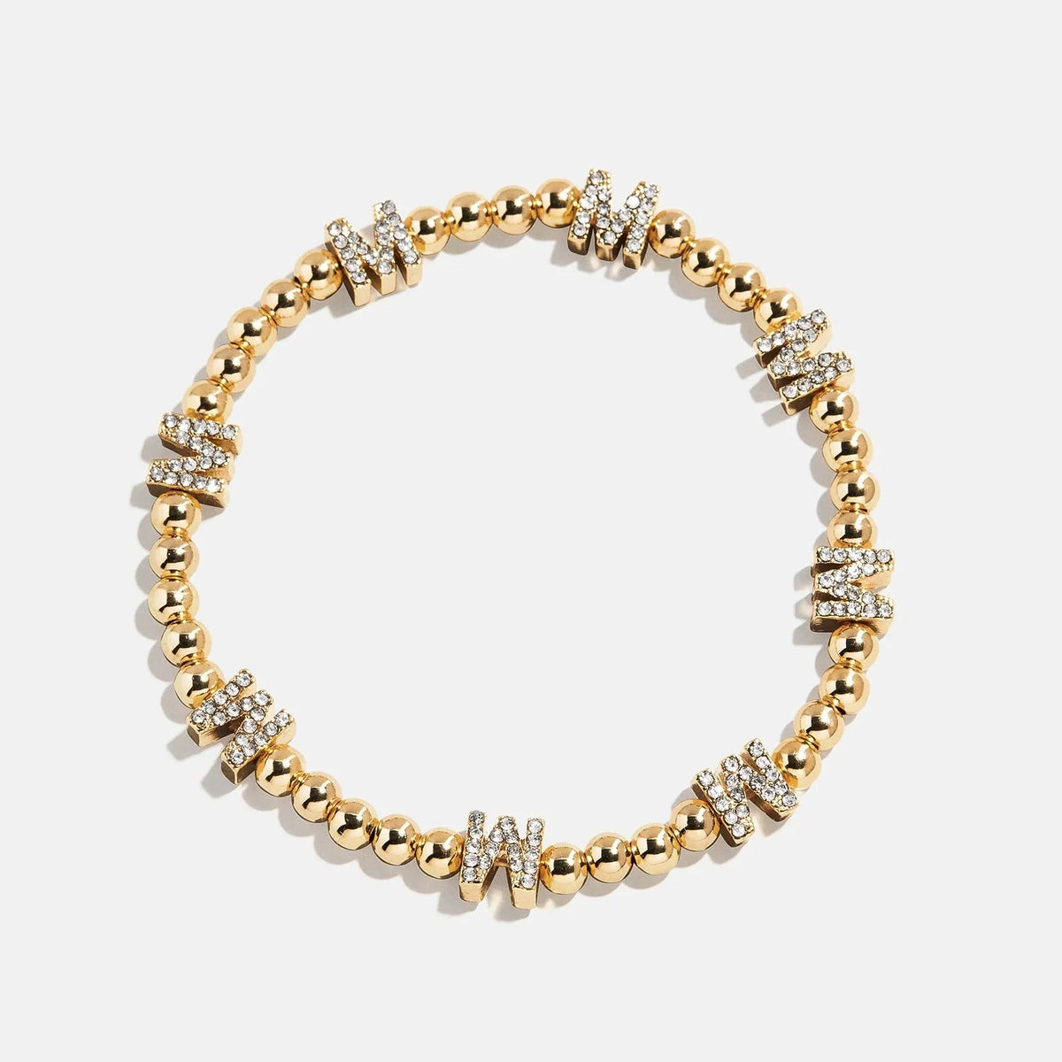 Gold/Pavé Repeating Initial Pisa Bracelet - W