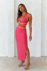 Miami Sunset Strip Maxi Skirt Pink
