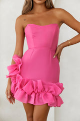Mrs Afterparty Strapless Mini Dress Pink