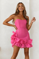 Mrs Afterparty Strapless Mini Dress Pink