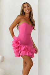 Mrs Afterparty Strapless Mini Dress Pink