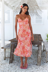 Flowery Wonderland Midi Dress Pink