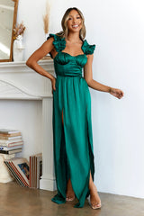 Pretty First Impression Dress Forest Green