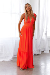 Stand Out Heart Maxi Dress Bright Red