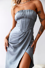 Impress Without Trying Midi Dress Grey