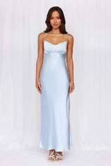The Samara Satin Maxi Dress Blue