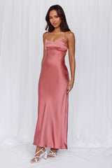 The Samara Satin Maxi Dress Rose