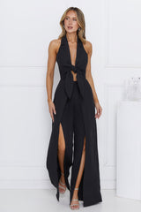 Vibrantly Modern Halter Jumpsuit Black