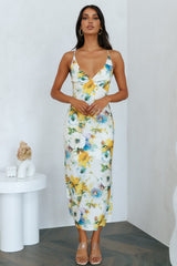 Florals On My Mind Satin Maxi Dress Floral