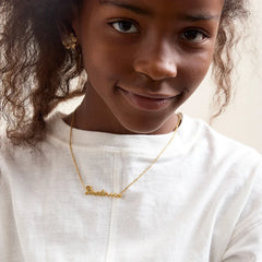 Kids’ Custom Nameplate Necklace - Cursive