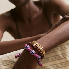 Knotty Good Eye Cord Bracelet  - Lilac
