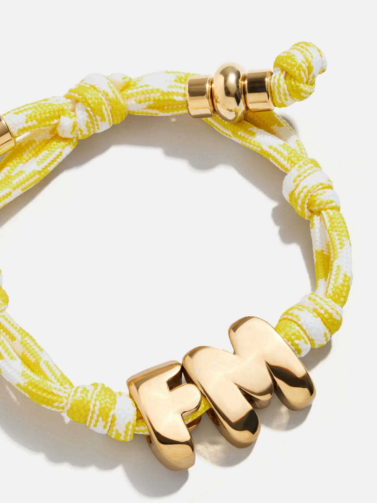 Knotty Initial Custom Bracelet - Bright Yellow Double Letters