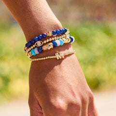 Happy Here Beaded Bracelet - Hamsa