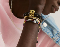 Knotty Initial Custom Bracelet - Black Single Letter