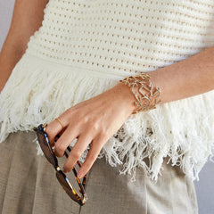 Gold Coral Cuff Bracelet - Gold
