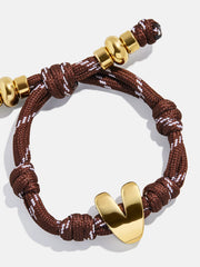 Knotty Initial Custom Bracelet - Brown Single Letter