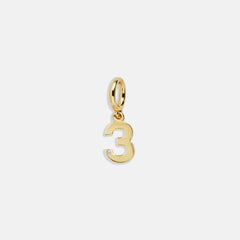 Gold Number Cluster Charm - 3